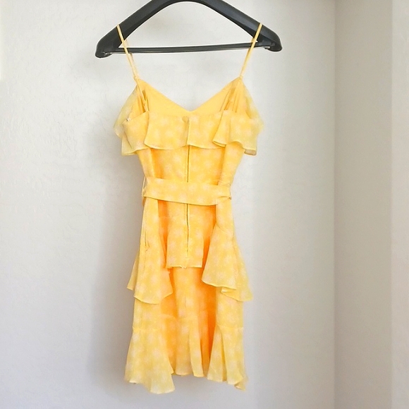 NWOT B. Darlin Bright Yellow Floral Ruffle Springtime Mini Dress Womans … - Picture 6 of 12